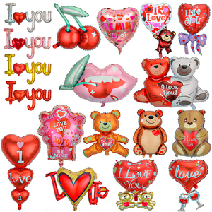 Palloncini in Foil a Forma di Orso 'I LOVE U' per Decorazioni di Ritorno a Scuola e Festa di San Valentino - Product Image 3