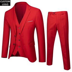 5XL男士套装定制标志3件男士运动夹克休闲婚礼舞会奢华男士新郎套装 - Product Image 4