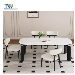 Conjunto de móveis para sala de jantar, mesa de jantar retangular moderna italiana, mesas de jantar e cadeiras de luxo