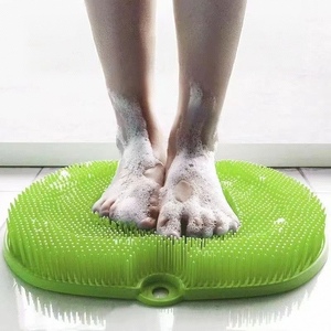 Silicone <b>Bath</b> <b>Scrubber</b> Mat, Shower Foot Cleaner with Strong Suction Cups, Exfoliating Back & Foot Massager for Bathroom - Product Image 2