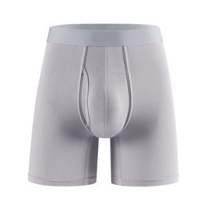 Boxer sportivi da uomo in fibra di bambù a vita media, traspiranti, anti-sudore, con apertura frontale, sottili, estivi. - Product Image 1
