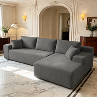 Canapé d'angle moderne en tissu 3 places, léger et confortable, sans compression sous vide, idéal pour salon et hôtel, modulaire