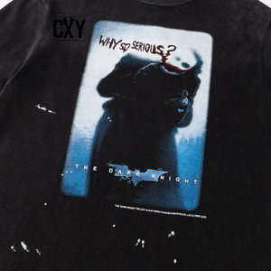 T-shirts rétro vieillis CXY en gros avec motifs urbains dessinés à la main, en coton respirant, marque privée acceptée - Product Image 4
