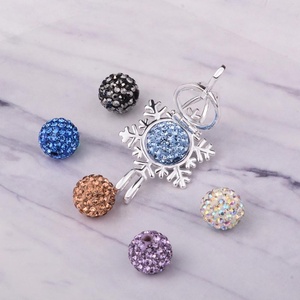 Copo de nieve de cristal cz bola medallón <span class=keywords><strong>perfume</strong></span> de plata de <span class=keywords><strong>la</strong></span> <span class=keywords><strong>perla</strong></span> jaula colgante - Product Image 5