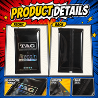 Sacs Mylar Petits Holographiques Personnalisés en Gros, à Scellage Thermique Métallisé, en Aluminium avec Soufflet Arrière, pour l'Emballage de Cartes à Collectionner