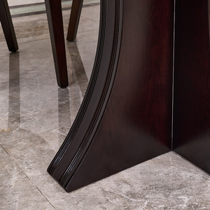 Nhà Sản Xuất Thiết Kế Hiện Đại Nhà Hàng Trắng Dài Bằng Đá Cẩm Thạch Top 1 + 6 Bàn Ăn Đặt Hình Chữ Nhật Bàn Ăn - Product Image 4