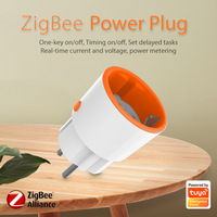 Tuya Zigbee 3.0 Smart EU Prise murale avec 2 prises 16A Mesure Commande vocale Via Tuya Gateway