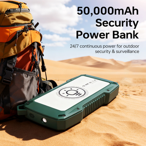 Offres de batteries externes : Batterie externe <span class=keywords><strong>solaire</strong></span> portable 65W à charge rapide 50000mAh avec charge sans fil 15W et système d'alerte de sécurité - Product Image 3