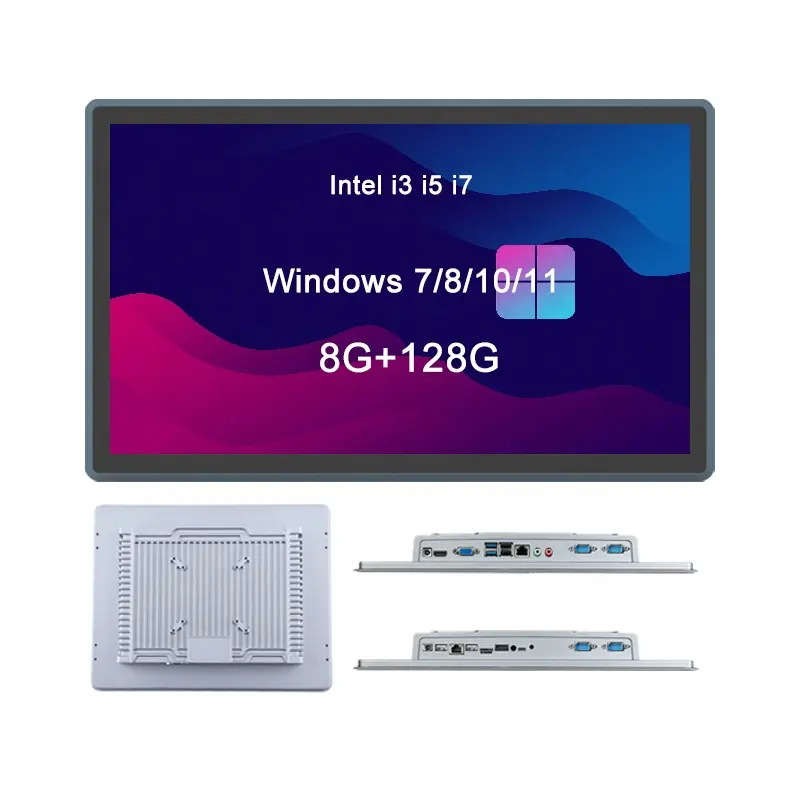 Full HD LCD 지원 정전식 터치 IP65 정격 데스크탑 모니터 J1900 CPU 2GB 메모리 VESA 설치 산업용 패널 PC