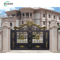 Porte de Villa Automatique à Battant en Alliage d'Aluminium, Modèle Front Royal Smart, pour Entrée Principale, avec Photos de Designs pour Mur de Clôture de Cour