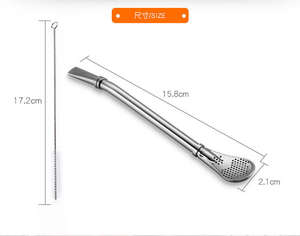 Filtro de pajita de acero inoxidable hecho a mano <span class=keywords><strong>Yerba</strong></span> <span class=keywords><strong>Mate</strong></span> té Bombilla calabaza lavable práctico té herramientas Bar Accesorios - Product Image 2