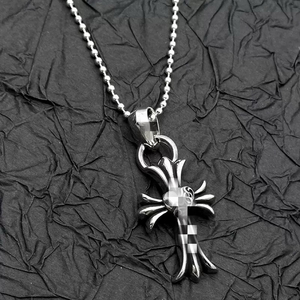 Collar <span class=keywords><strong>CH</strong></span> Cross Hip Hop, Personalizado, Moderno, Unisex, Punk, Retro, Colgante de Cruz, Estilo para Parejas - Product Image 1