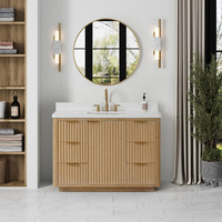 CBMMart Low Cost Modern Art Salle de bain Meuble-lavabo en bois populaire américain avec deux miroirs pour maison, villa, hôtel