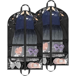 Sac de protection pour vêtements d'enfants, pliable, réutilisable, anti-poussière, avec poignée et fermeture éclair, en tissu non tissé, pour le rangement et le shopping - Product Image 1