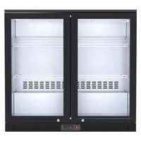 Mini réfrigérateur de bar à double porte sous comptoir 210L, température unique, refroidissement par air électrique, pour boissons, bière, etc.