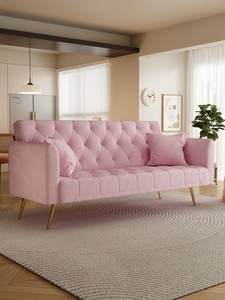 Modern Tufted Convertible Seat <b>Sofa</b> American Velvet Comfortable Furniture for Small Living Room Office Apartment Hotel Villa - Product Image 3