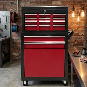 Armoire à outils robuste à deux niveaux, empilable, 7 tiroirs, roulettes verrouillables, capacité de charge de 300 kg, pour atelier automobile professionnel - Product Image 3
