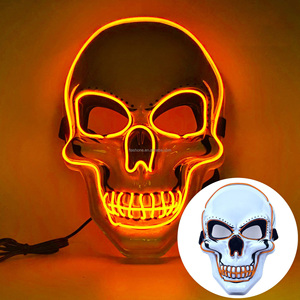 หน้ากากฮาโลวีนแบบมีไฟ LED สำหรับปาร์ตี้หน้ากากเรืองแสงน่ากลัวอุปกรณ์คอสเพลย์สำหรับปาร์ตี้ - Product Image 3