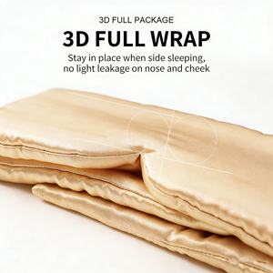 Masque de <span class=keywords><strong>sommeil</strong></span> en satin soyeux OEM, ajustable, avec bande réglable, grande taille, pour un <span class=keywords><strong>sommeil</strong></span> profond - Product Image 3