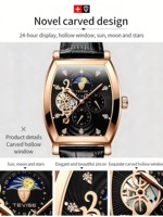 TEVISE 8383C Luxus Herren Automatik-Mechanische Uhr Skelett-Zifferblatt Mineralglas Mondphase Wasserdicht Mode Business Armbanduhr