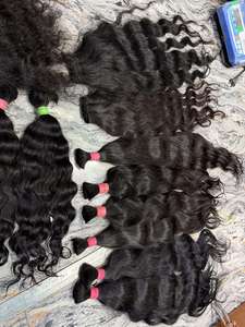 Mèches de cheveux humains vierges ondulés naturels, provenant d'un seul donneur, non traitées, en vrac, pour la fabrication de perruques, extensions, tressage et usage en salon - Product Image 5