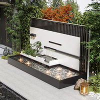 Écran d'eau métallique pour jardin extérieur d'hôtel, cascade personnalisée en acier inoxydable pour patio, rideau d'eau coulante mural