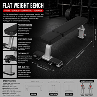Banc de musculation plat commercial SK pour entraînement de force en salle de sport et centre de fitness