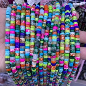 Perles de pierres précieuses <span class=keywords><strong>color</strong></span>ées en gros, forme irrégulière, 3x6mm, pour la fabrication de bracelets - Product Image 1