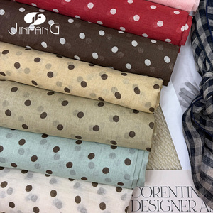 Prix d'usine Tissu 100% Ramie Léger Teint en Fil à Pois pour Vêtements Femme et Fille, Robes et Chemises - Product Image 2