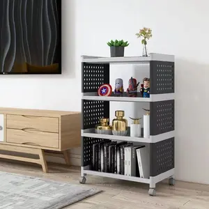 Multifunktion aler 4-stufiger Rolling Utility Cart Beweglicher Kunststoff-Aufbewahrung organisator Regale Trolley Cart mit Rädern