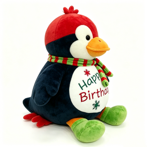 Peluche de pingüino personalizado para regalo de invierno, peluche de pingüino para regalo de cumpleaños, peluche de pingüino con bufanda para Navidad - Product Image 3