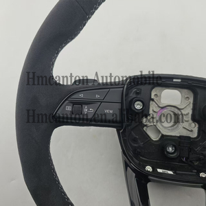 Volante Deportivo con Costuras Blancas de Alcántara para Modelos Audi A3 A4 A4L A5 A7L A8 5 7 B9 A6 R8 - Product Image 3