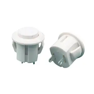 Round plastic push button switch white 2-pin momentary push button pbs1-14