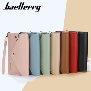 กระเป๋าสตางค์ใบยาวสำหรับผู้หญิงแบรนด์ Baellerry ทำจากหนัง PU แบบอเนกประสงค์ พร้อมซิปและสายคล้องข้อมือ สีพื้น ใช้ได้ทุกวัน - Product Image 1