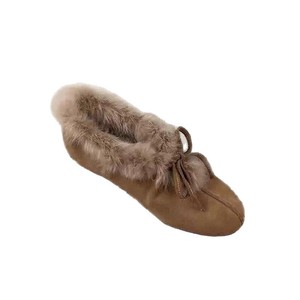 Shearling Lined Clogs and Mules Plush Fur Trim Slip On Round Toe Indoor Outdoor Shoes - Product Image 1
