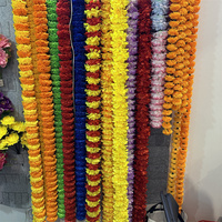 Guirlande de fleurs suspendue orange colorée de 6 pieds de long pour la décoration de mariage indien