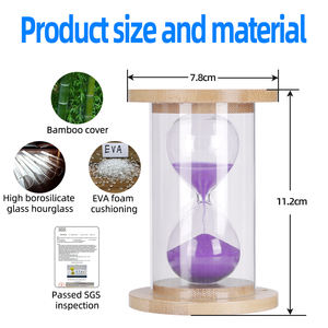 Reloj de Arena Minimalista de Bambú para Meditación, Yoga, Toma del Té, Reloj de Arena de Madera, Decoración para el Hogar, Oficina, Escritorio, Regalo - Product Image 6