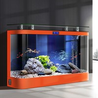 Aquarium en verre flottant sur pied extra large avec design monobloc pour salon