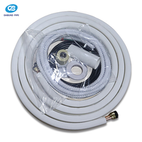 Kit d'installation de tuyauterie de climatiseur avec tube en cuivre isolé et accessoires pour systèmes mini-split