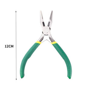 คีมปากแหลมซินรุ่ย ขนาด 4.5 นิ้ว ทำจากเหล็กกล้าคาร์บอน มีฟันเลื่อย สำหรับงาน DIY ทำเครื่องประดับ ด้ามจับสีเขียวเหลือง - Product Image 2