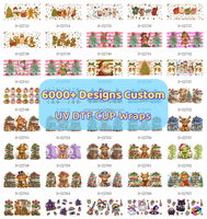 Autocollants et étiquettes personnalisés pour gobelets UV DTF, motifs de dessins animés durables et tendance, pour gobelets de 16, 20 et 40 oz