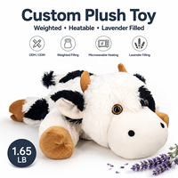 Peluche de vache lestée à la lavande pour micro-ondes, jouet en peluche personnalisé, jouet doux et mignon pour l'anxiété