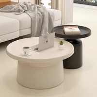 Table basse en acier inoxydable de style crème, moderne, ultra-minimaliste, combinée, pour petit appartement, salon