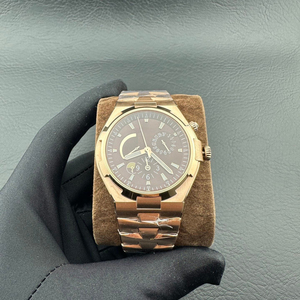 Reloj Automático de Doble Hora en Tono Oro Rosa para Hombre, Esfera Marrón, Reloj Mecánico Multifunción con Indicador de Reserva de Energía - Product Image 1