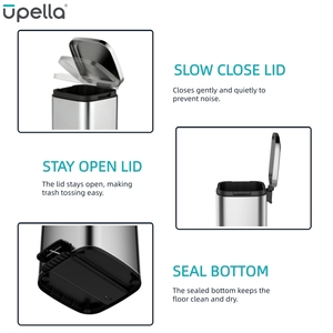 Rechthoekig Voetpedaal Roestvrijstalen Prullenbak 8l/12l/20l/30l Langzaam Close Rolhoes Voor Huishoudelijke Keuken Hotel Kantoor - Product Image 2