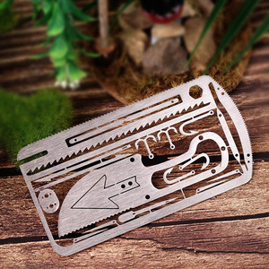 Carte à hameçons multifonctionnelle Fiery Fox en acier inoxydable, outil de survie EDC, design compact, équipement de plein air - Product Image 2