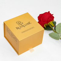 Boîtes rigides en carton pour parfums/bougies, boîtes à clapet en papier avec doublure en satin de luxe, logo personnalisé, boîtes carrées vides
