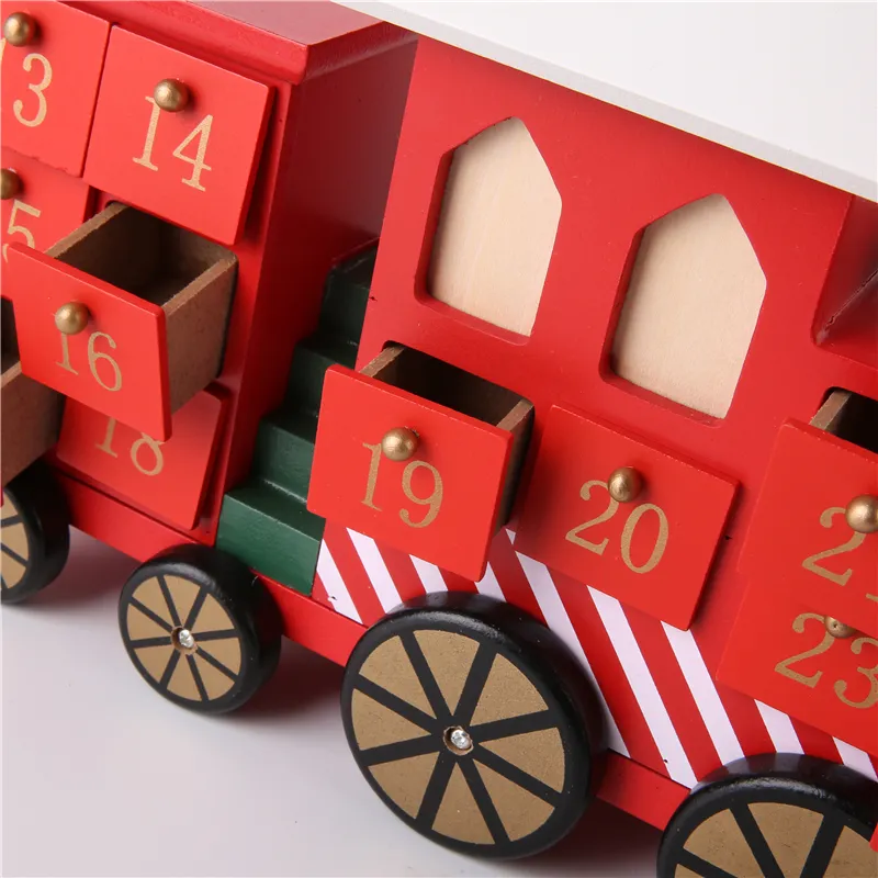 Home Table Decor Christmas Advent Calendar Christmas Wooden Advent Calendar Train Wood Truck