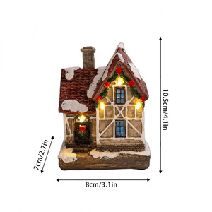 Décoration de table miniature maison de Noël en résine lumineuse LED pour dropshipping Shopify, cadeau de vacances, ornement - Product Image 2