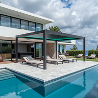 Pergola à lames orientables imperméable Greenawn, kit facile à assembler, aluminium, motorisée, moderne, systèmes d'auvents bio pour l'extérieur